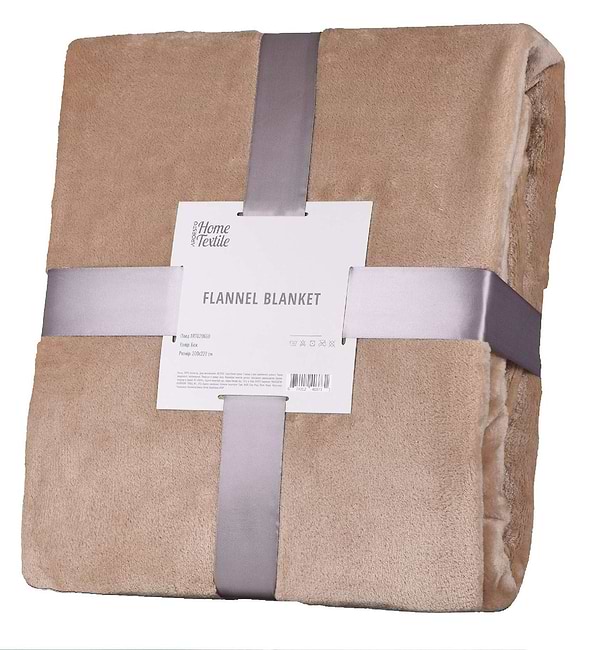 Фото - Плед євро Flannel 200х220 см бежевий (ART0206SB)