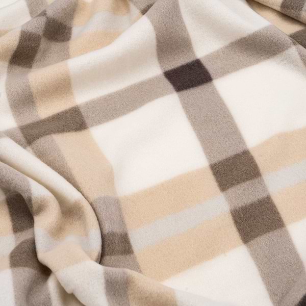 Фото - Плед односпальный Ardesto Fleece 130x160 см клетка бежевый (ART0711PB)