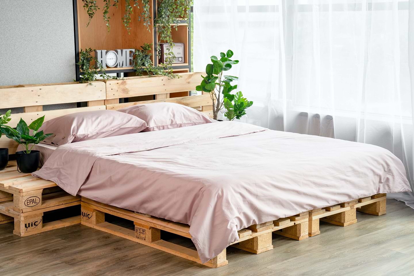 Простынь двуспальная Ardesto  Mix&Match 160х200+30см пудра (ART1620FSP) - Фото 1