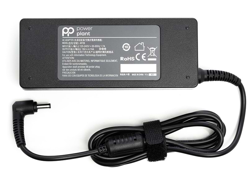 Зарядное устройство для ноутбука PowerPlant Asus 220V 19V 90W 4.74A (AS90F4014) - Фото 1