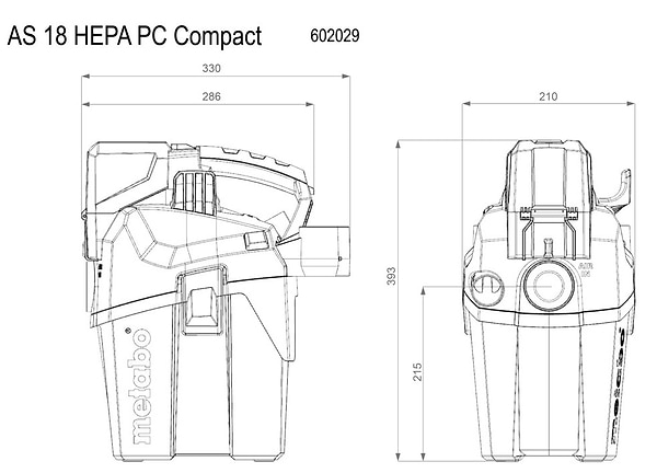Фото - Пылесос для сухой уборки без мешка Metabo AS 18 HEPA PC COMPACT (602029850)