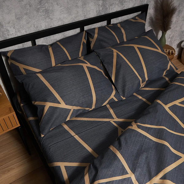 Фото - Комплект постельного белья Moon&Star Микросатин Premium Deep Blue Luxe 160х220х2 нав. 2х70х70 (MS-820009902)