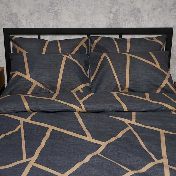 Фото - Комплект постільної білизни Moon&Star Мікросатин Premium Deep Blue Luxe 143х210х2 нав. 2х50х70 (MS-820009896)