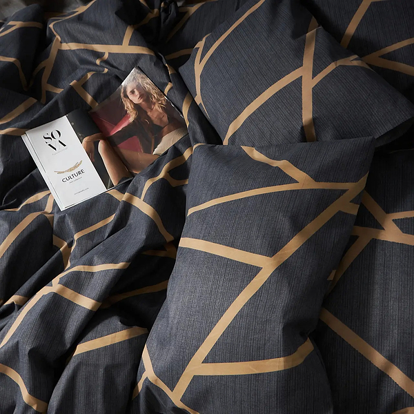 Фото - Комплект постельного белья Moon&Star Микросатин Premium Deep Blue Luxe 160х220х2 нав. 2х70х70 (MS-820009902)