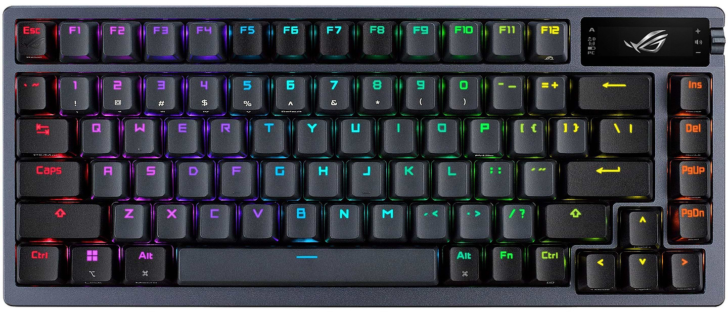 Клавиатура беспроводная игровая Asus ROG Azoth RGB 81key NX RD USB/WL/BT EN Black - Фото 1