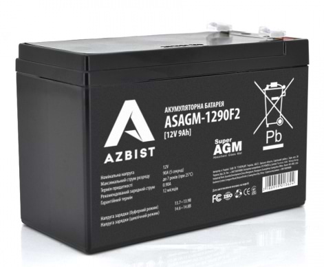 Аккумулятор для ИБП Azbist 12V 9.0Ah (ASAGM-1290F2)