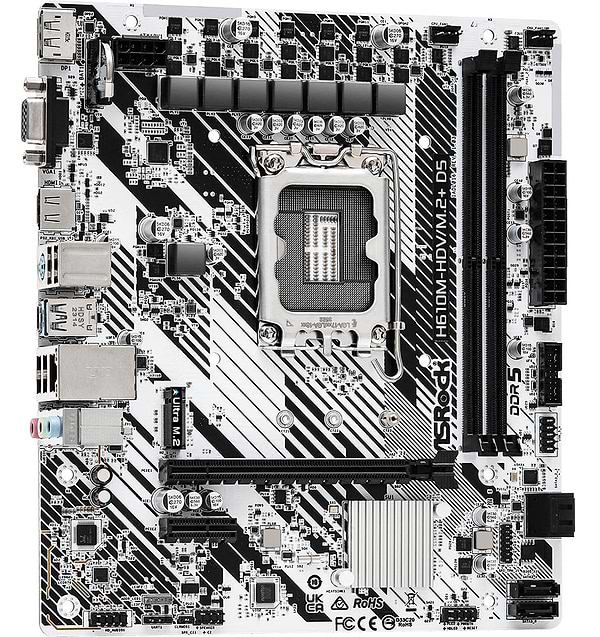Фото - Материнська плата ASRock H610M-HDV/M.2+ D5