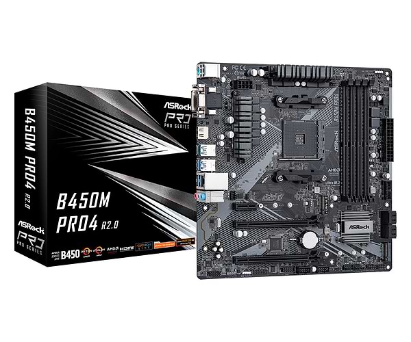 Фото - Материнська плата ASRock B450M Pro4 R2.0
