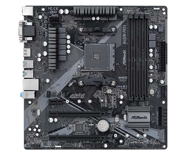 Фото - Материнська плата ASRock B450M Pro4 R2.0