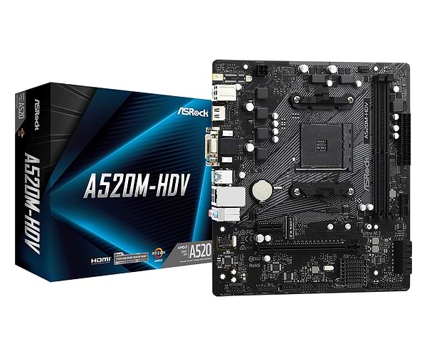 Фото - Материнская плата ASRock A520M-HDV Socket AM4
