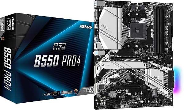 Фото - Материнская плата ASRock AMD AM4 B550 4DDR4 2PCIex16 2M.2 VGA/HDMI TypeC (B550 Pro4)