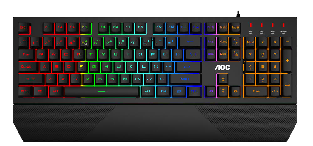 Клавіатура дротова ігрова AOC GK200 Gaming RGB USB (GK200D32R) - Фото 1