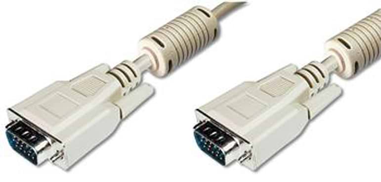 Кабель Assmann VGA (HDDB15M/M) 10m Ferrite Beige (AK-310103-100-E)