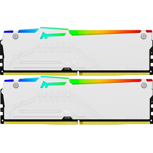 Фото - Память DDR Kingston Fury Beast White RGB DDR5 2x16 32GB/5600 (KF556C40BWAK2-32)