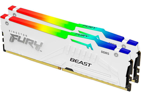 Фото - Память DDR Kingston Fury Beast White RGB DDR5 2x16 32GB/5600 (KF556C40BWAK2-32) Фото - Память DDR Kingston Fury Beast White RGB DDR5 2x16 32GB/5600 (KF556C40BWAK2-32)
