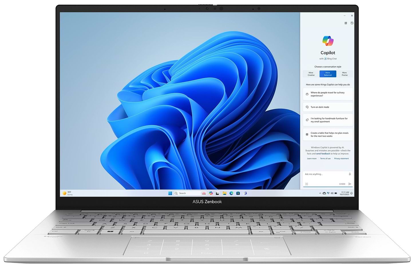 Ноутбук Asus Zenbook 14 UX3405CA-QL1487 Foggy Silver