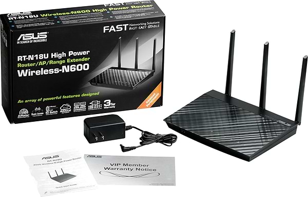 Фото - Маршрутизатор интернет WiFi4 Asus RT-N18U