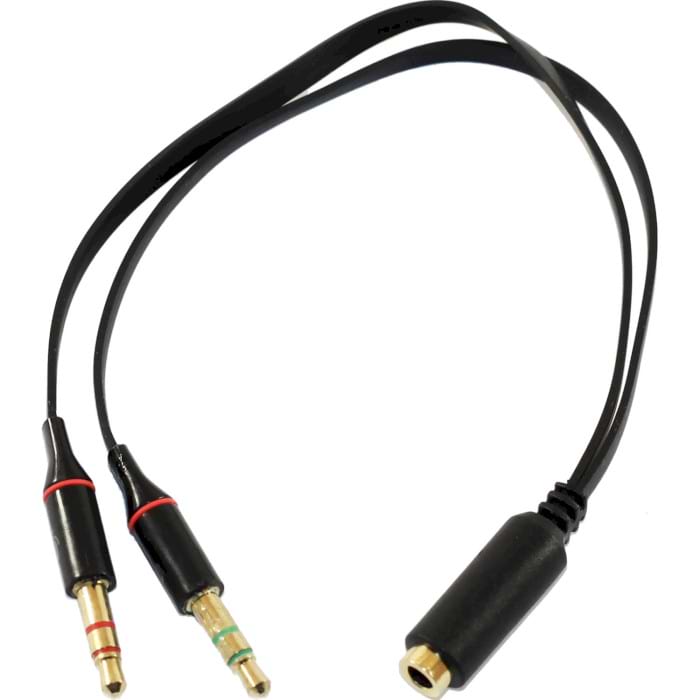 Перехідник аудіо Atcom 3.5 мм - 2х3.5 мм (F/M), 0.1 м Black (AT17488)