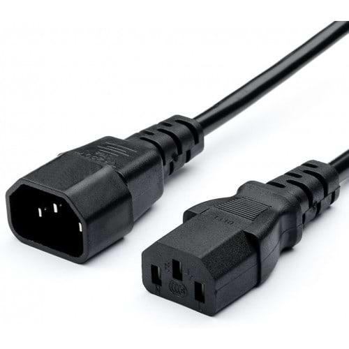 Кабель живлення Atcom IEC C13-C14 Black 1.8m - Фото 1