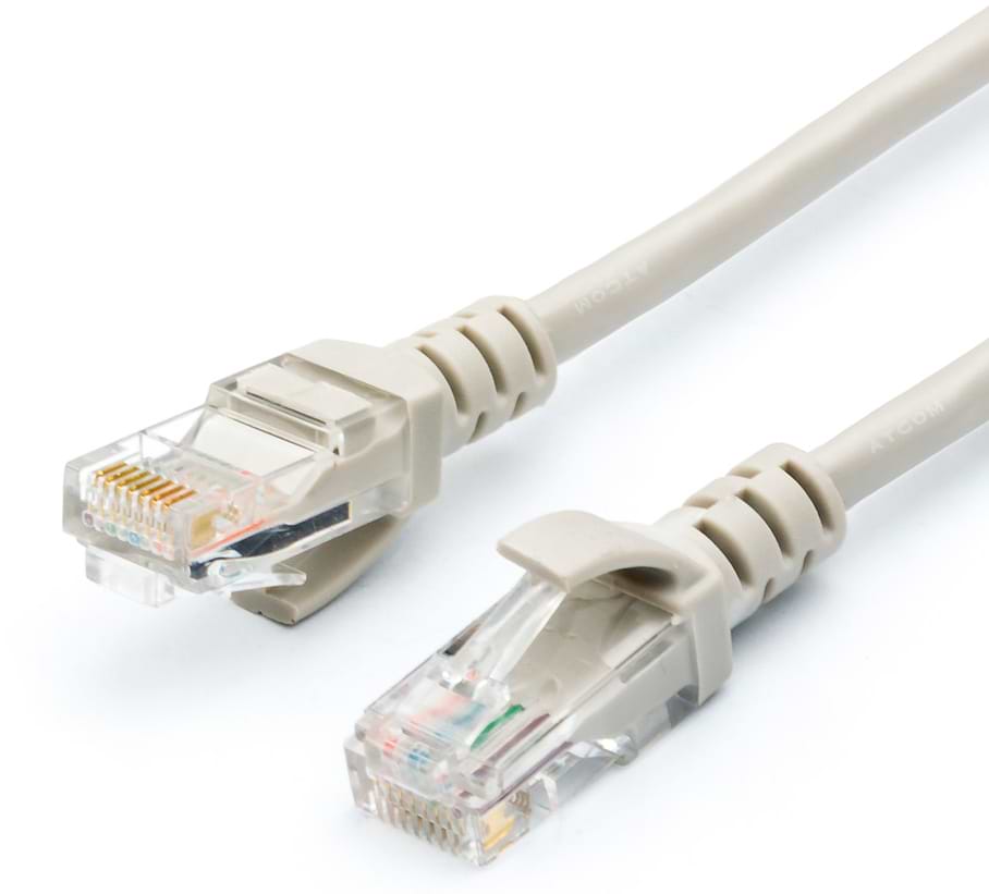 Кабель патч-корд Atcom UTP Geplink Cat.5e 26AWG 1m Grey (GL8001) - Фото 1
