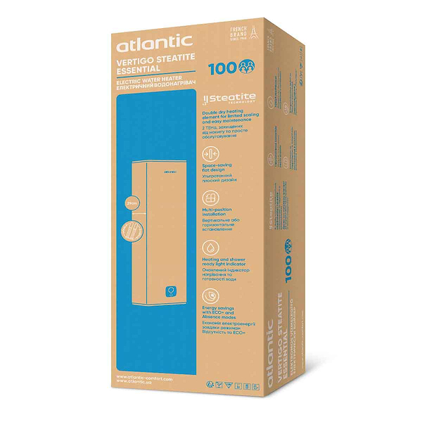 Фото - Водонагрівач Atlantic Vertigo Steatite Essential 100 MP-080 2F 220G (1500W)