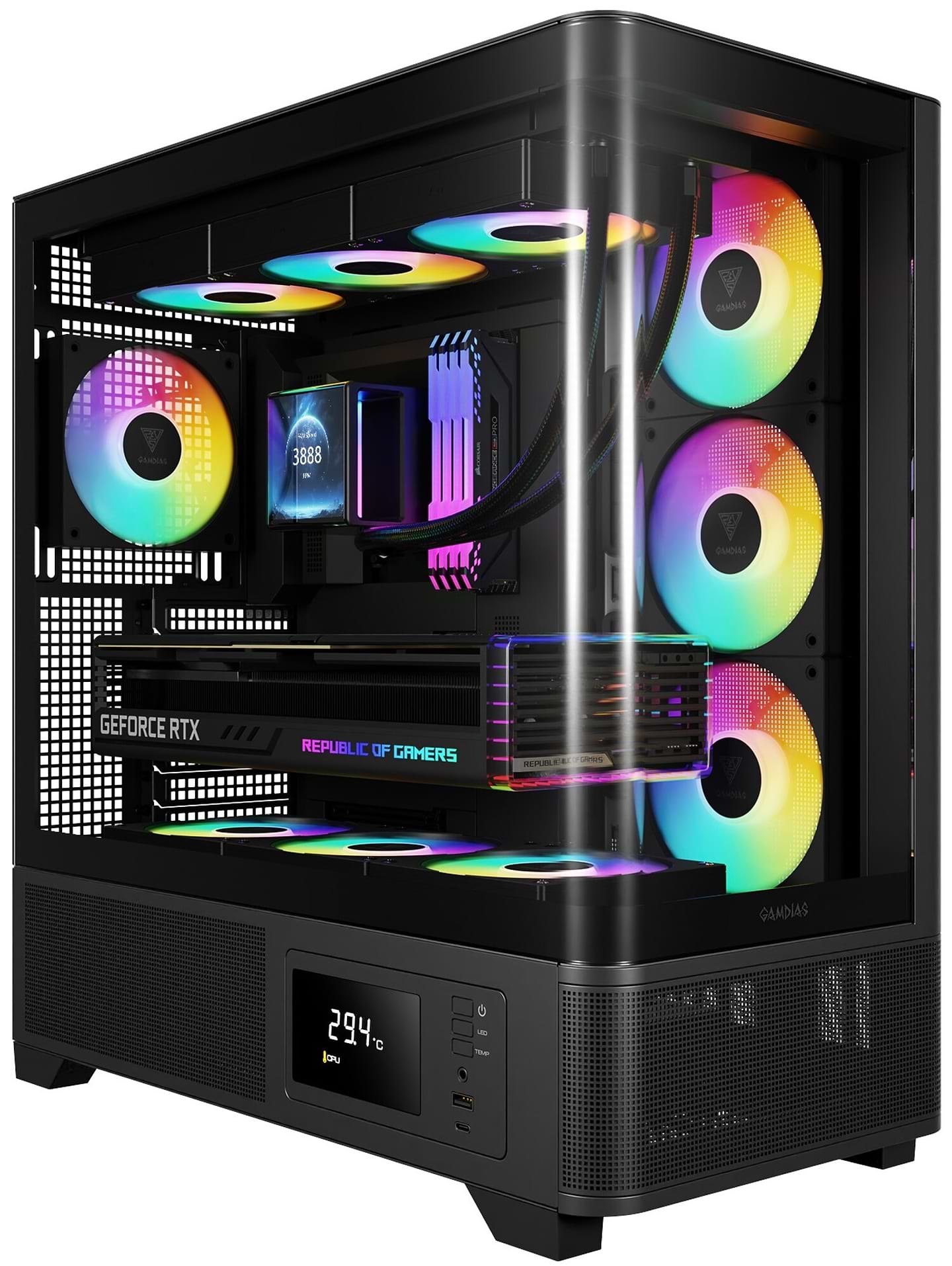 Корпус Gamdias ATLAS P2 CG Mid-Tower (4711514501025)
