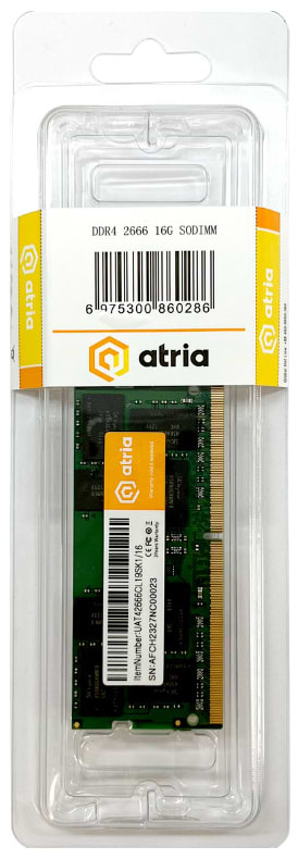 Фото - Память DDR ATRIA DDR4 16Gb (UAT42666CL19SK1/16)