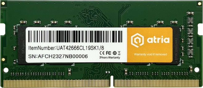Пам'ять DDR ATRIA SO-DIMM DDR4 8/2666 (UAT42666CL19SK1/8)