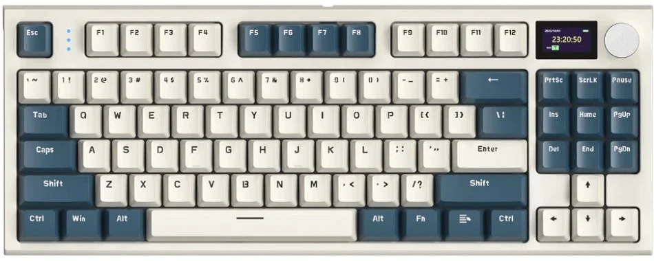 Клавіатура бездротова ігрова Attack Shark K86 87кл.RGB, Wireless, TFT disp, Blue Whale Switch (K86RB_AS)