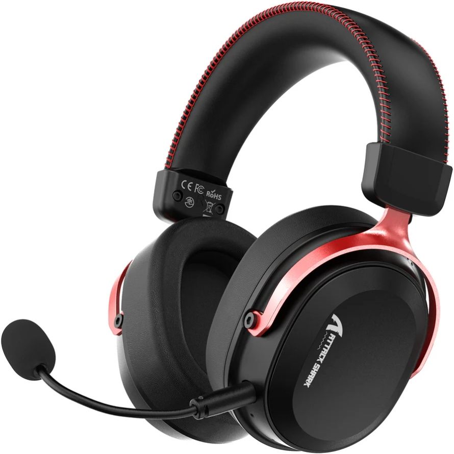 Гарнітура бездротова ігрова Attack Shark L30PRO Wireless,2.4GHz/Bluetooth/3.5mm AUX/AUX-to-Type-C,Black and Red (L30PROBR_AS)