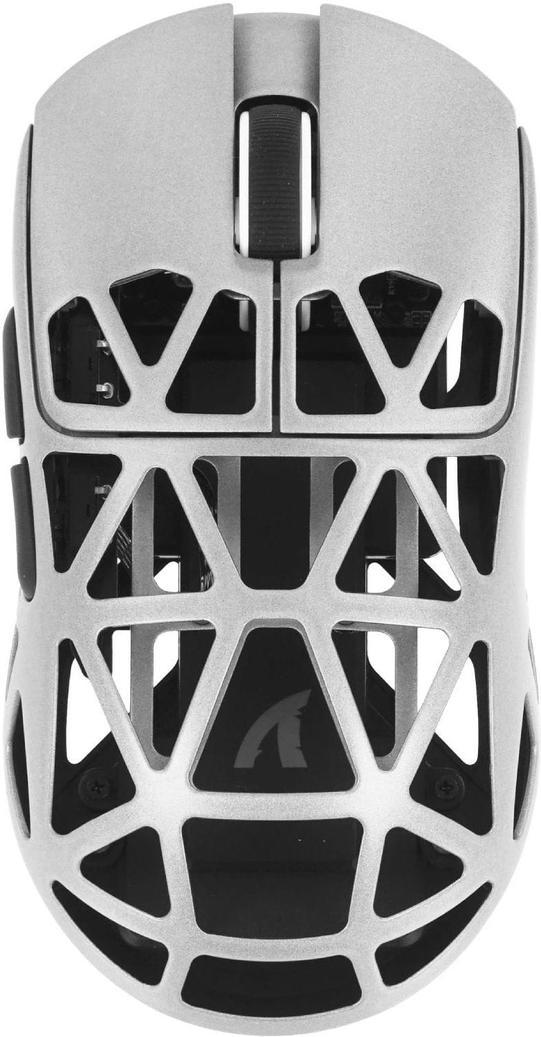 Мышь беспроводная игровая Attack Shark R2, Wireless/Bluetooth, 42000dpi. (PAW3950), 6кн., Silver gray (R2SGR_AS)