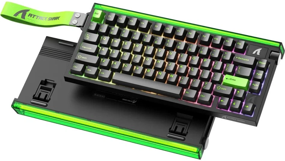 Клавіатура дротова ігрова Attack Shark R85 HE 79кл. RGB, USB-C, Magnetic Switch Green (AS-6972792472539-F-UA)
