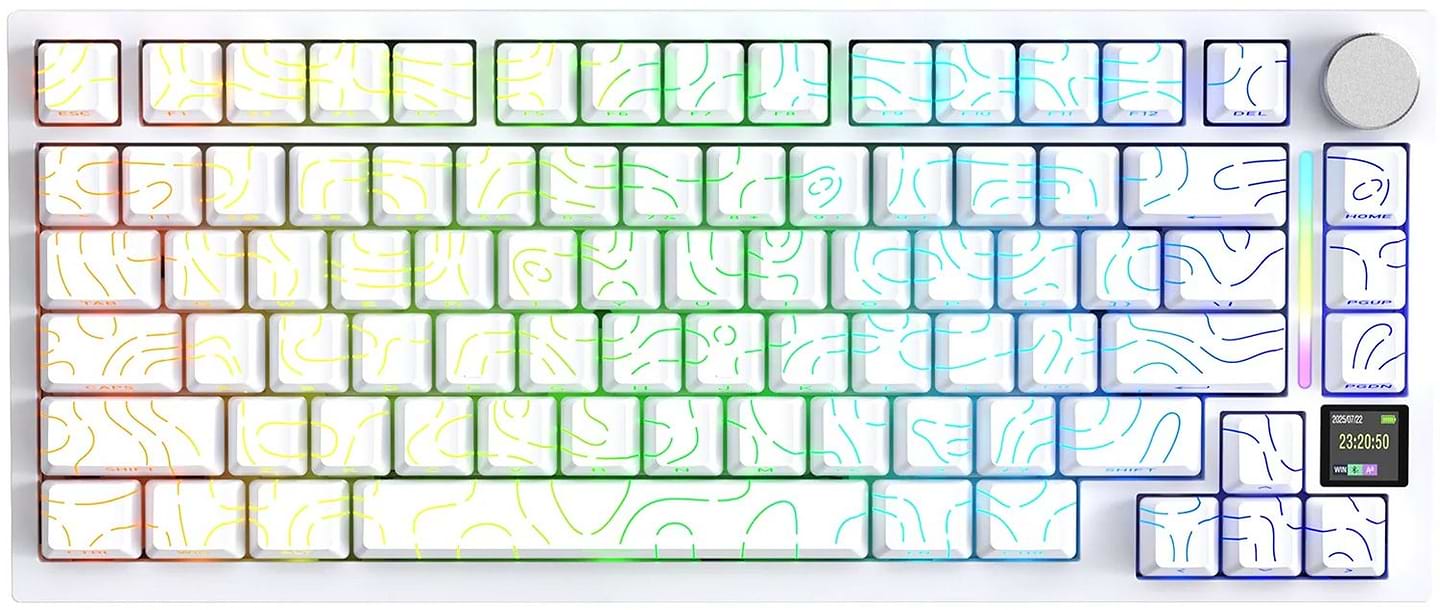 Клавиатура беспроводная игровая Attack Shark X820 Ultra 81кл. RGB, Wireless, Gift Axis White (X820ULTRAGA_AS)