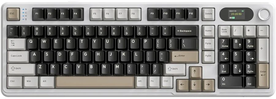 Клавиатура беспроводная игровая Attack Shark X98 Pro 99кл. RGB, Wireless, TFT disp., Cheese white (AS-6972792470559-CW-UA)