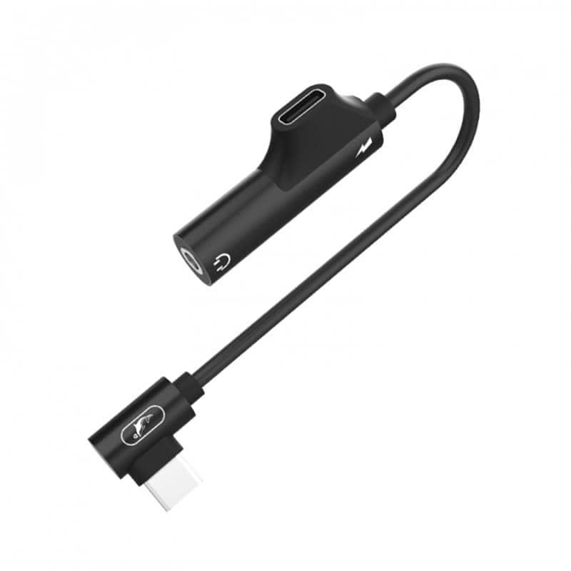 Переходник аудио SkyDolphin AU03 USB Type-C - USB Type-C+3.5 мм (M/F) Black (ADPT-00027)