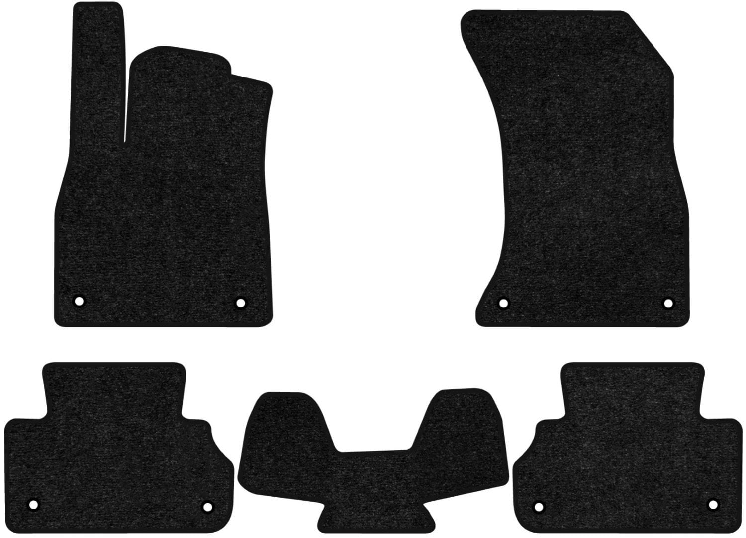 Коврики ворсовые в салон авто EVAtech Standard для Audi Q5 (FY) Plug-in Hybrid 2017-2024 2 поколение SUV EU черный кант AU13713C5AV8VEB