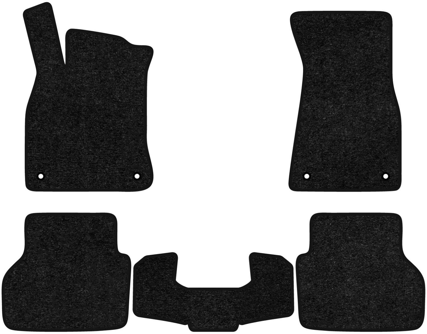 Килимки ворсові в салон авто EVAtech Standard для Audi A6 Allroad Quattro (C8) 2018 5 покоління Combi EU чорний кант AU14110CLB5AV4VEB