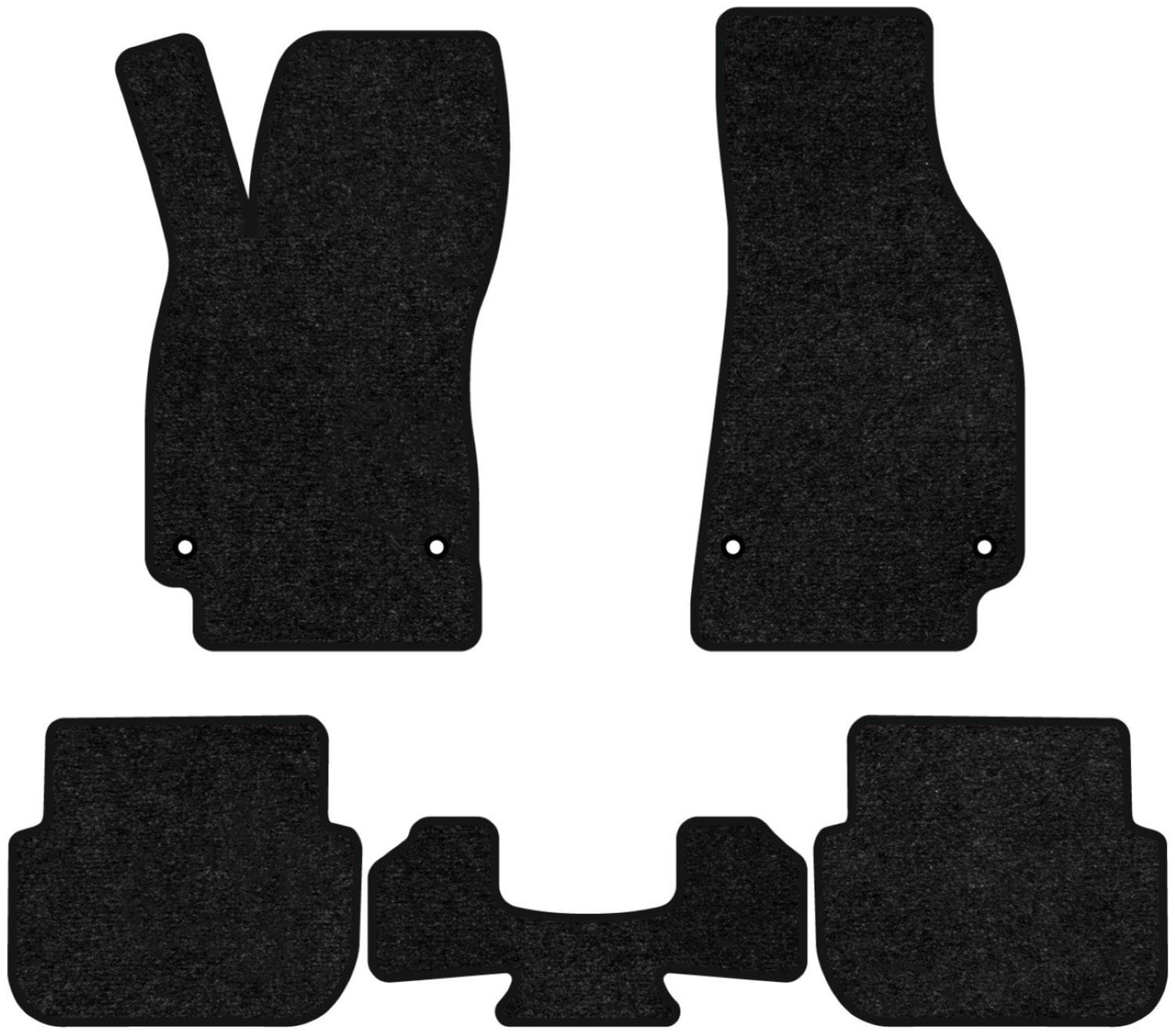 Коврики ворсовые в салон авто EVAtech Standard для Audi A6 (C6) (4 clips) 2004-2008 3 поколение Combi EU черный кант AU32410CV5AV4VEB