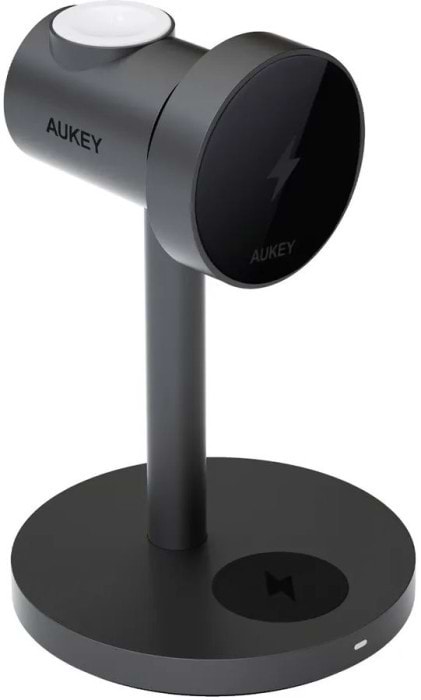 Фото - Бездротовий зарядний пристрій Aukey MagFusion 3-in-1 15W Qi2 (LC-MC311) Gray