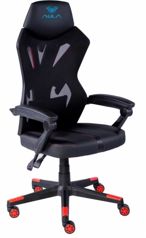 Фото - Крісло для геймерів Aula F010 Gaming Chair Black/Red (6948391286228)