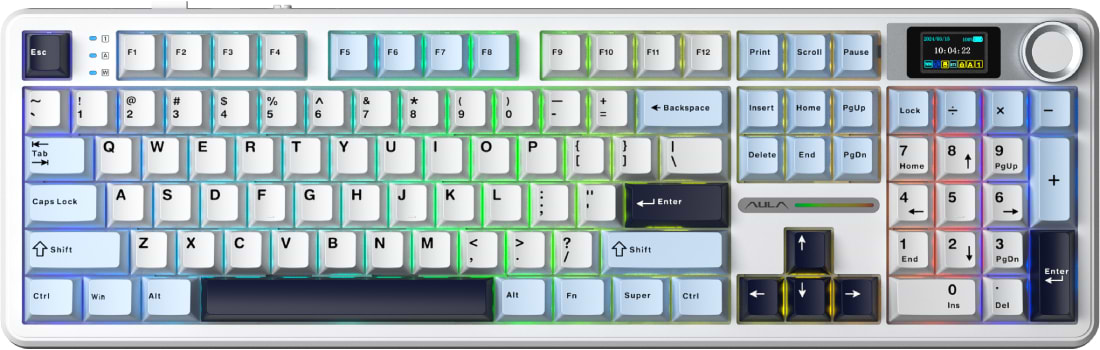 Клавиатура беспроводная игровая Aula F108 Pro Wireless Gasket Keyboard Reaper switch, White (6978080501318)