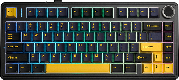 Фото - Клавіатура дротова ігрова Aula F75 Wired Gasket Black keycap pink switch EN/UA (6978080504890)