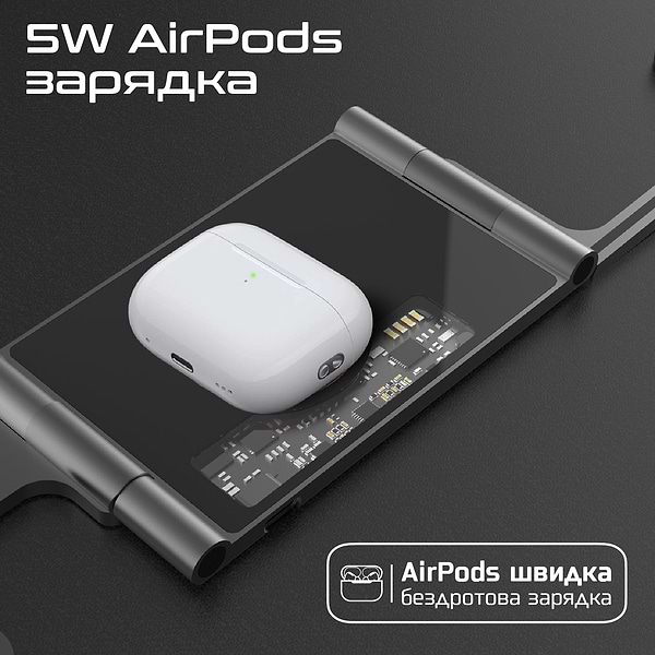 Фото - Уцінка - Бездротовий зарядний пристрій Promate aurafold-trio