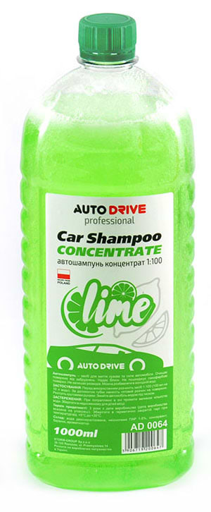 Шампунь для авто Auto Drive Car Shampoo Concentrate Лайм 1:100 1L (AD0064)
