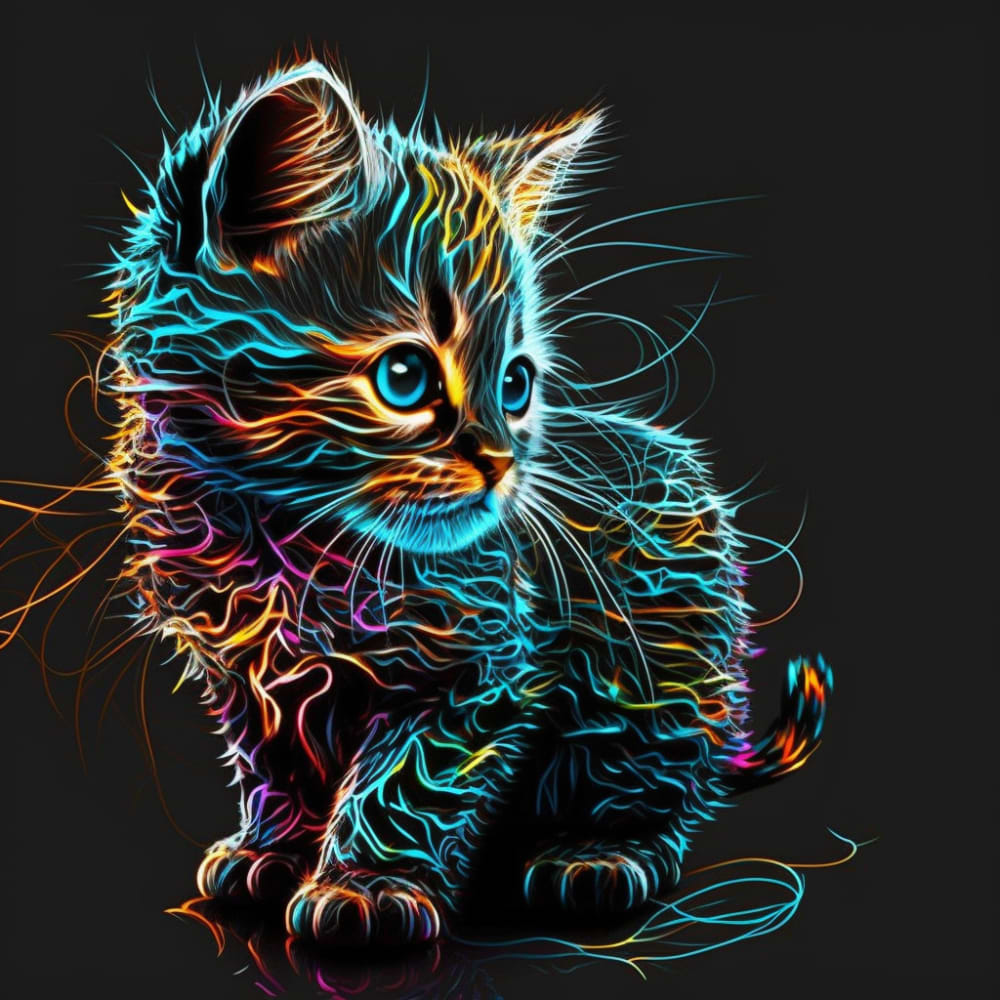 Картина по номерам Strateg Красочный маленький котенок 40х40 см (AV4040-18)