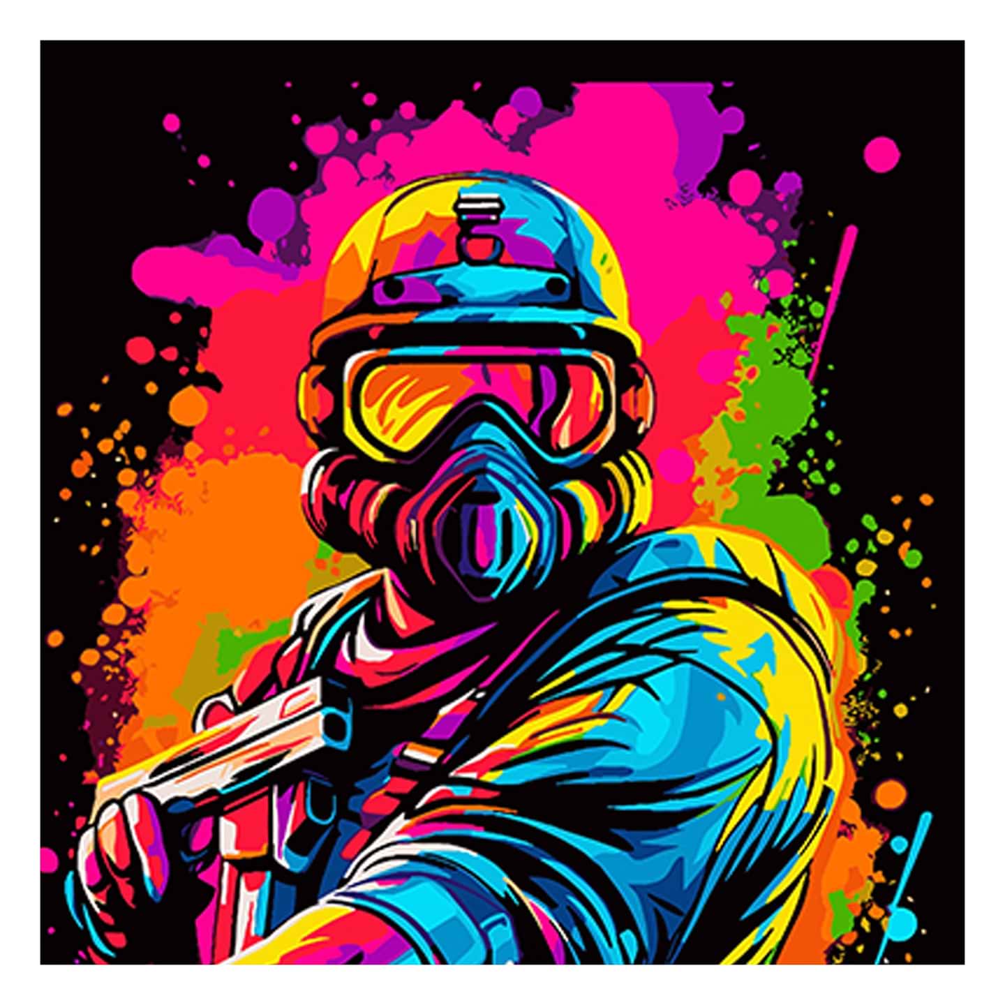 Картина по номерам Strateg Мужественный образ с оружием 40х40 см (AV4040-34)