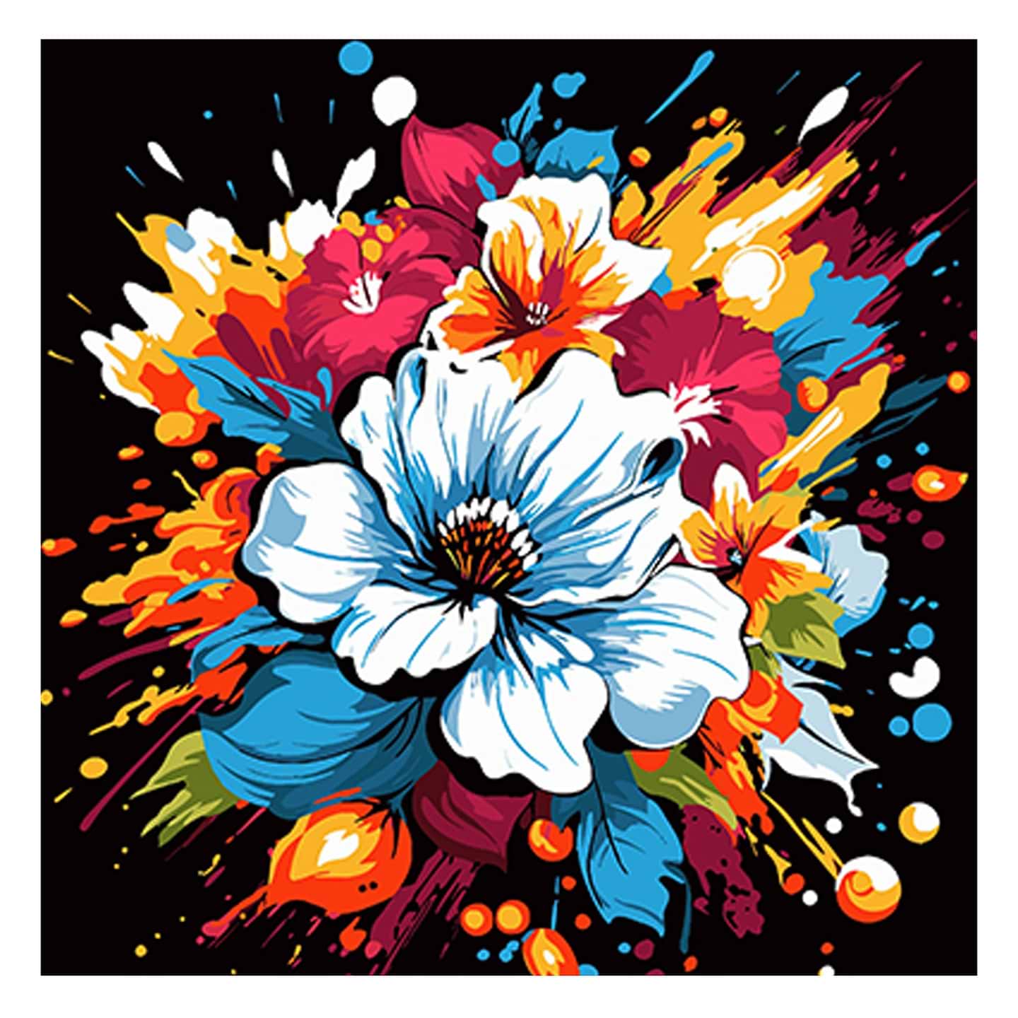 Купити Картина за номерами Strateg Квітковий вибух 40х40 см (AV4040-40) - Фото 1 Картина за номерами Strateg Квітковий вибух 40х40 см (AV4040-40) - Фото 1