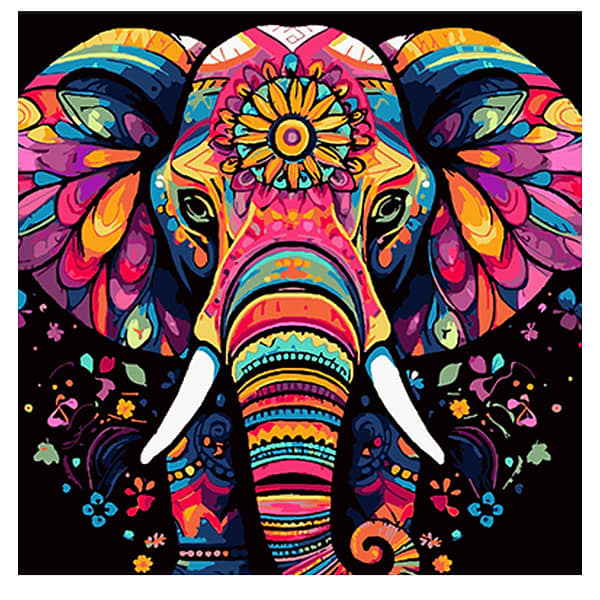 Фото - Картина за номерами Strateg Екзотичний слон 40х40 см (AV4040-46)