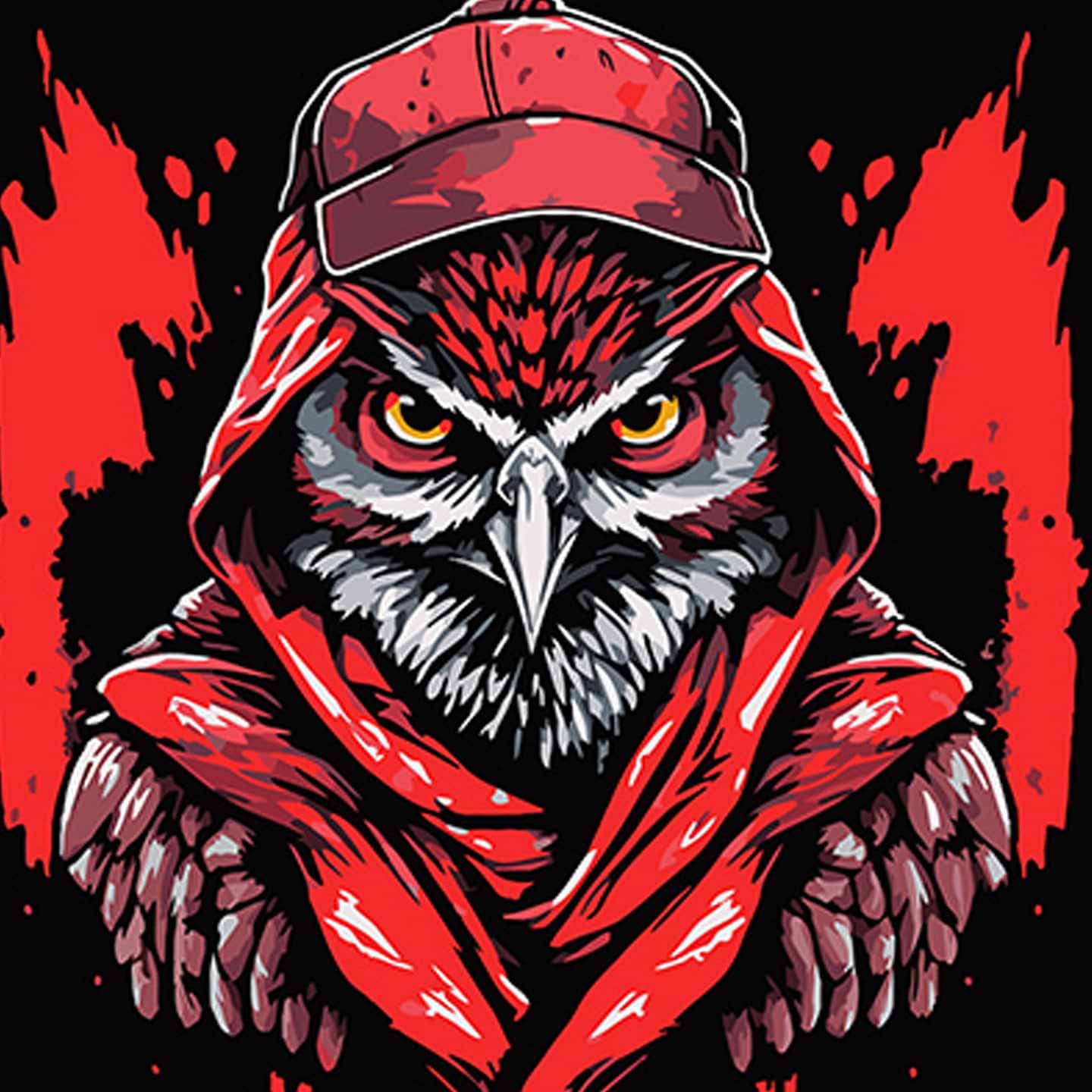 Картина по номерам Strateg Детективная сова в граффити стиле 40х40 см (AV4040-51)