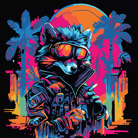 Картина по номерам Strateg Енот в модных очках 40х40 см (AV4040-58)